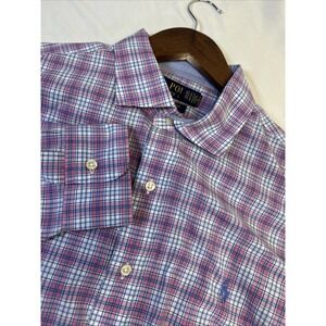 Polo Ralph Lauren Milticolor Plaid Long Sleeve Button Up Shirt Men's L Cotton‎